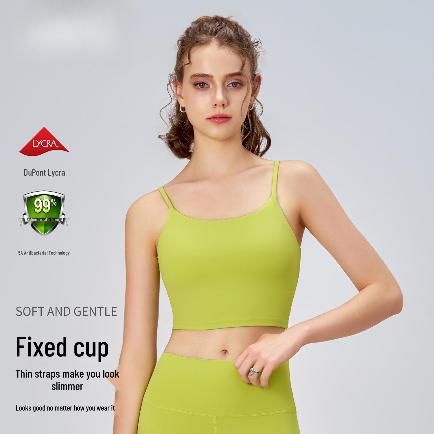 

Jiuyi Women s Medium-High Intensity Running & Yoga Vest with Fixed Cups - Autumn/Winter Nude Feel Sports Underwear S