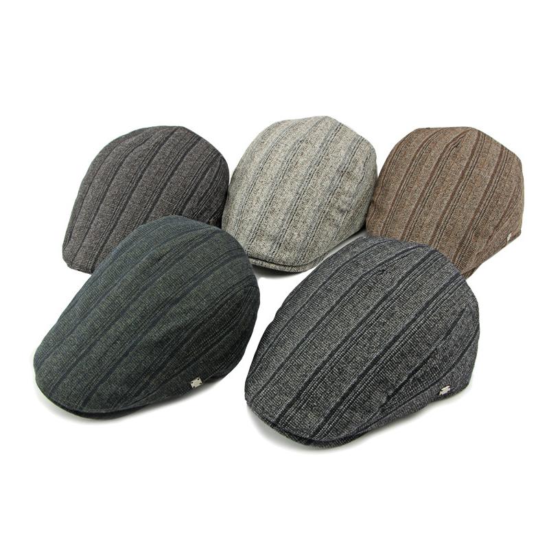 Peaked Cap British Retro Forward Hat Autumn Winter Beret Men's Velvet Warm Cap