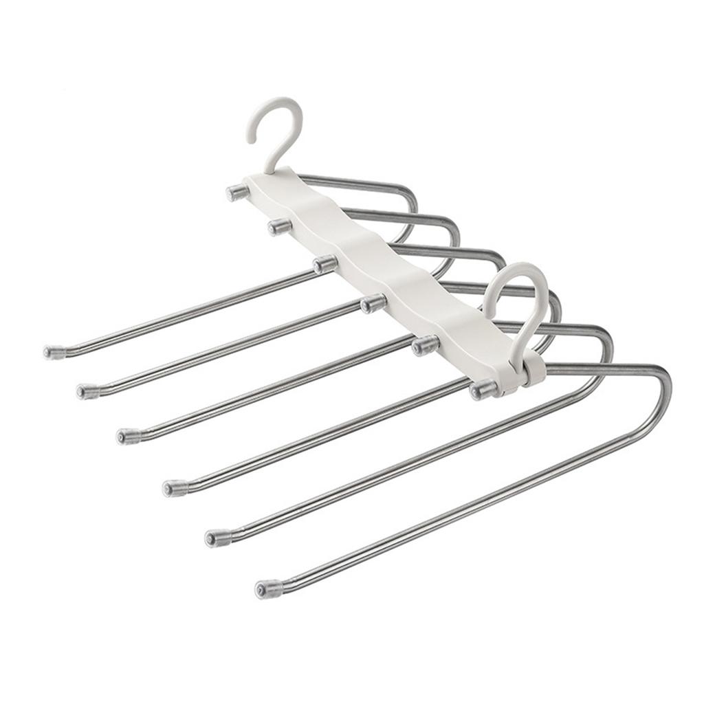 Stainless Steel Trouser Hanger With Double Hooks Space Saving Clothes Drying Rack For Scarfs