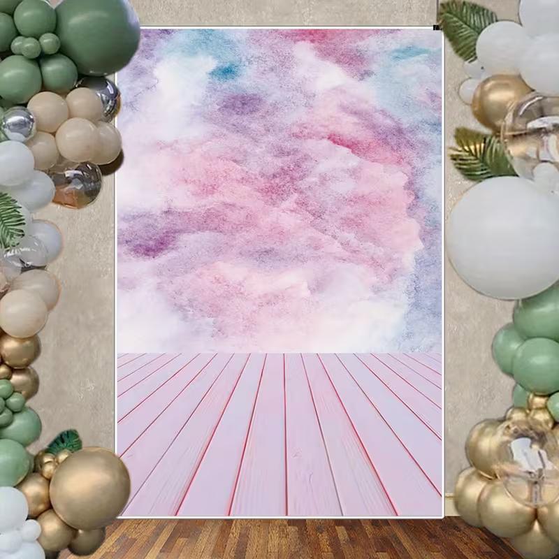 Watercolor Tie Dye Sky Tapestry Soft Pastel Wall Decor for Teens
