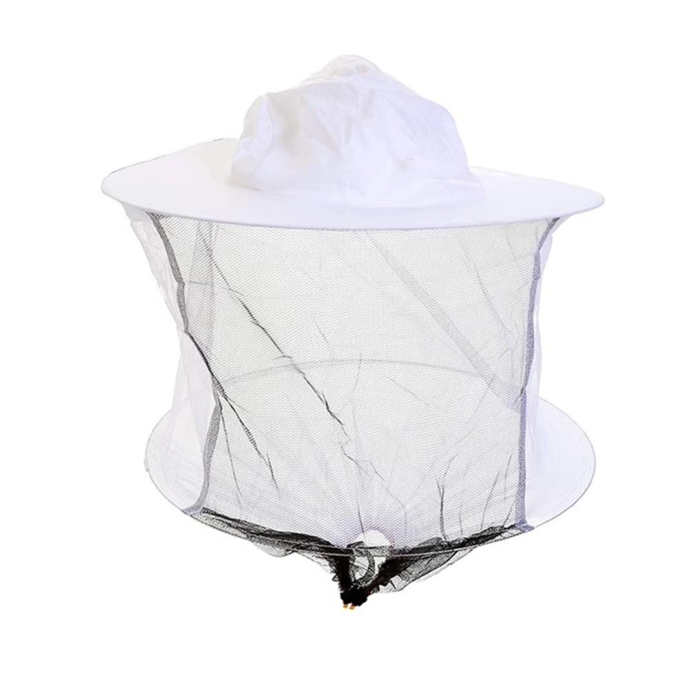 White Bee Hat Anti-Bee Breathable Beekeeping Hat Veil Hood Hat Double Wire Hat Beekeeping Protective Apparatus