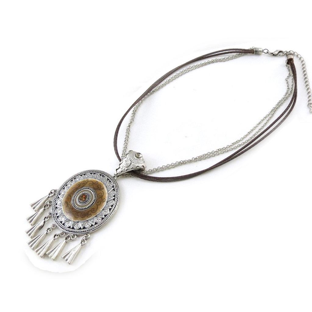 Les Trésors De Lily [E5705] - Collier Créateur 'Les Souvenirs du Passé' Marron