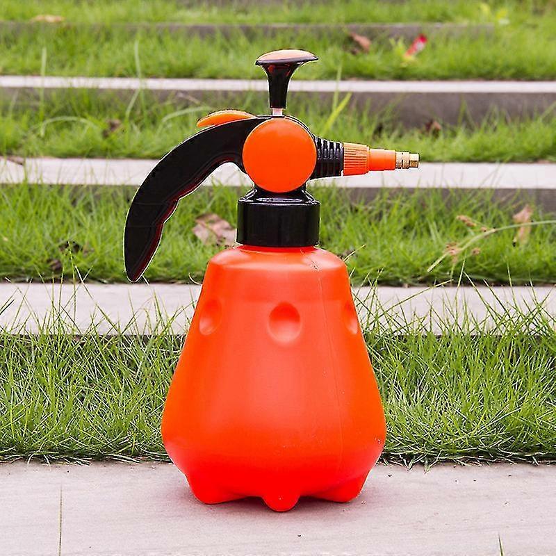 1pc Orange Hand Pressure Trigger Adjustable Copper Nozzle Head Manual Air Pump Spray Bottle - DD