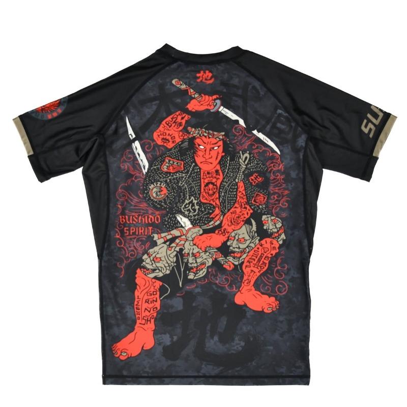 2026 Hot Selling Bushido T-Shirt, Men's Anti-Abrasion Shirt, BJJ Jiu-Jitsu Training Suit, Quick-Drying Sports Short-Sleeve Shirt