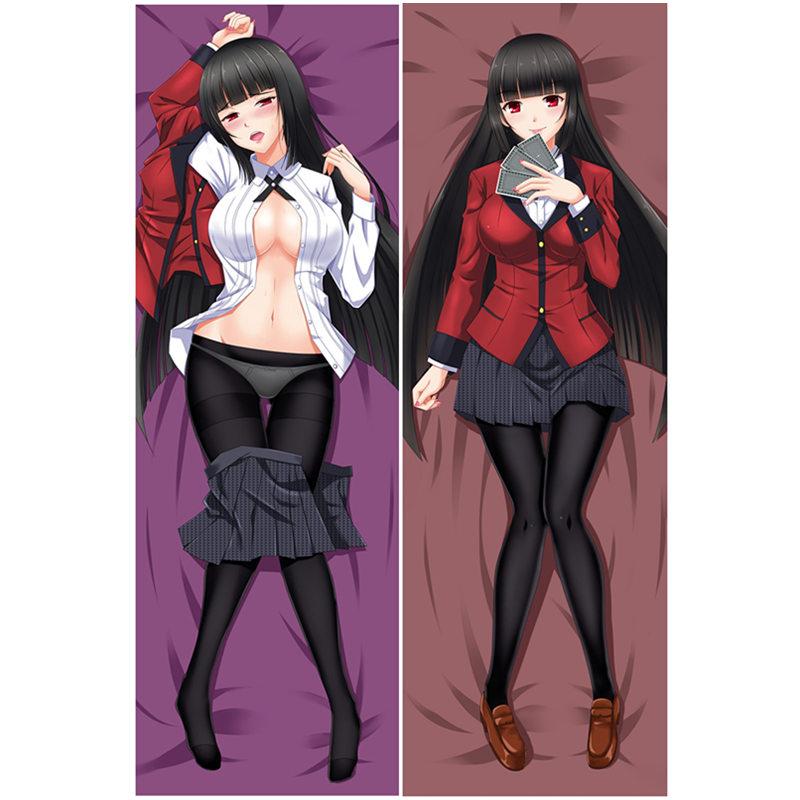 

60x180cm Аніме Kakegurui Twin наволочка Jabami Yumeko Meari Saotome Dakimakura Case Постільна білизна Hugging Body наволочка Подарунки 34x100cm Peach Skin шоколадний