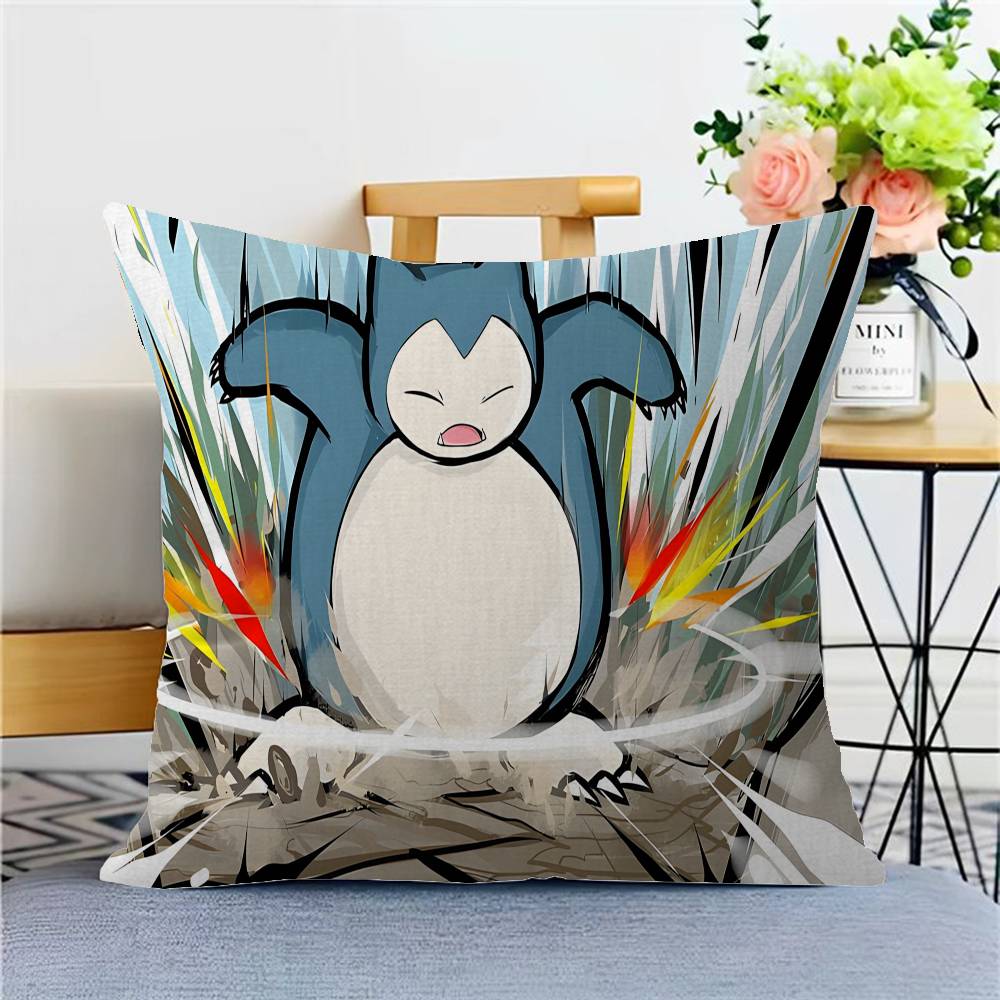 

P-pokemon Snorlax Decorative Room Aesthetics Pillow Case Home Decor Bedroom Sofa Bed Couch Pillow Cover 45x45 12x12Inch