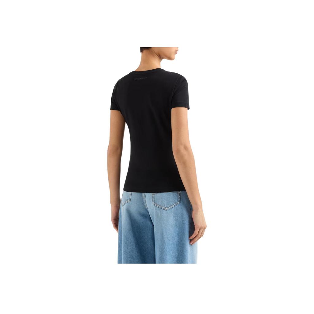 Emporio Armani Slim Fit Round Neck Short Sleeve T-Shirt Women tops Black EW000896-AF12571-UC001