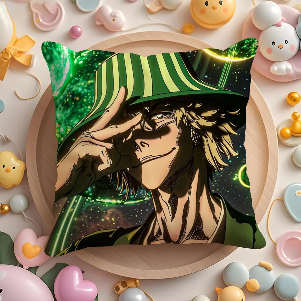 Epc B-Bleach Kisuke U-Urahara Cushion Cover Plush Fabric Soft Double-Sided Printed Sofa Warm Winter Home Gift Pillow Cover