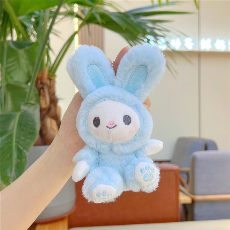 

Брелок для ключей в виде плюшевого кролика, симпатичная плюшевая игрушка, кукла-кролик, брелок для ключей Kawaii, украшение для рюкзака, плюшевая подвеска, брелок для ключей, подарки синий