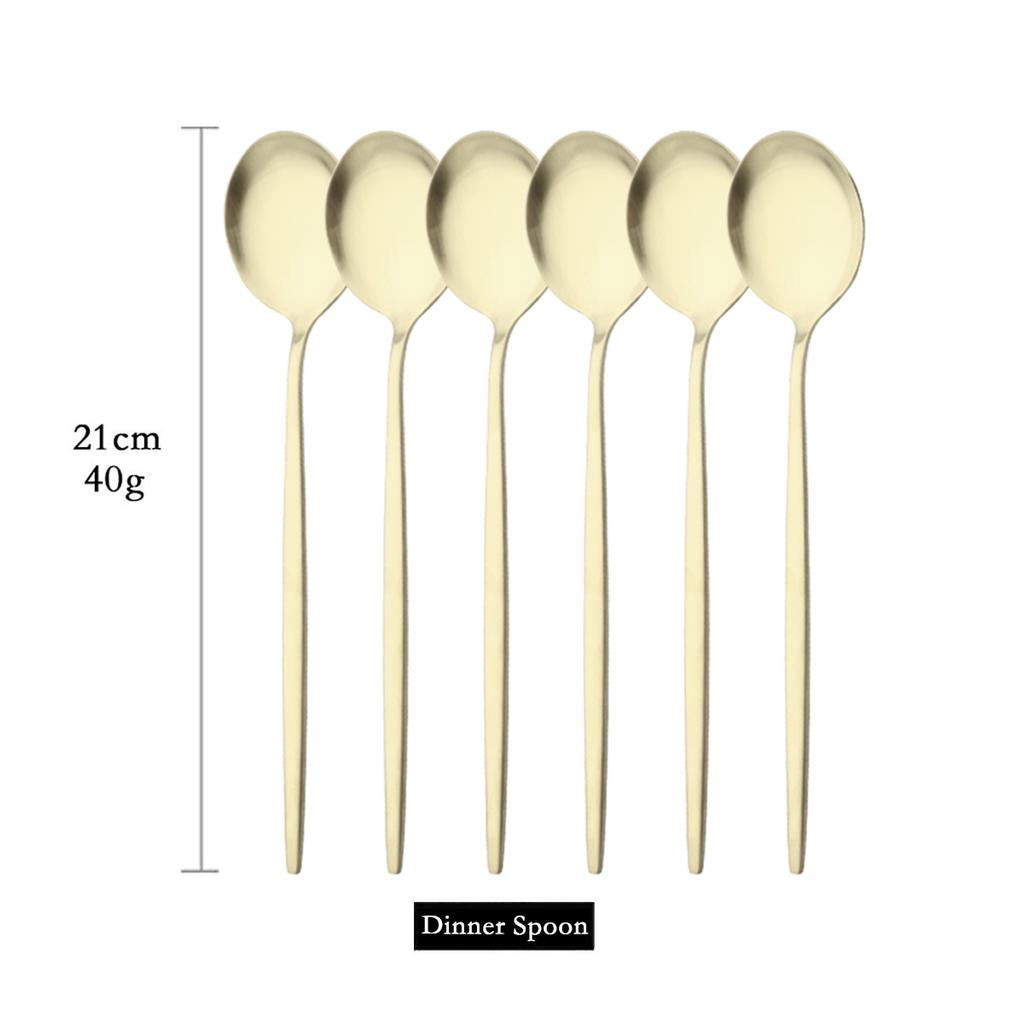 Pachet de 6 linguri rotunde pentru supă de uz casnic linguri de cină din oțel inoxidabil Linguri de masă cu mâner lung în stil coreean Veselă de bucătărie
