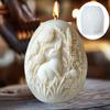 3D Rabbit plant relief egg candle silicone mold Easter rabbit flower plant relief egg resin mould Easter relief egg gypsum molds