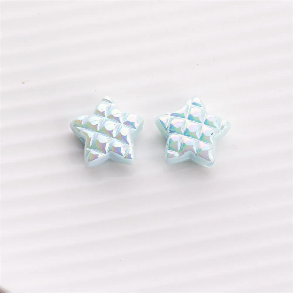 TX07 5Pcs Candy Waffle Pentagram Rhombus Love Pineapple Acrylic Charm Bead Handmade Straight Hole DIY Accessories Trend Bracelet