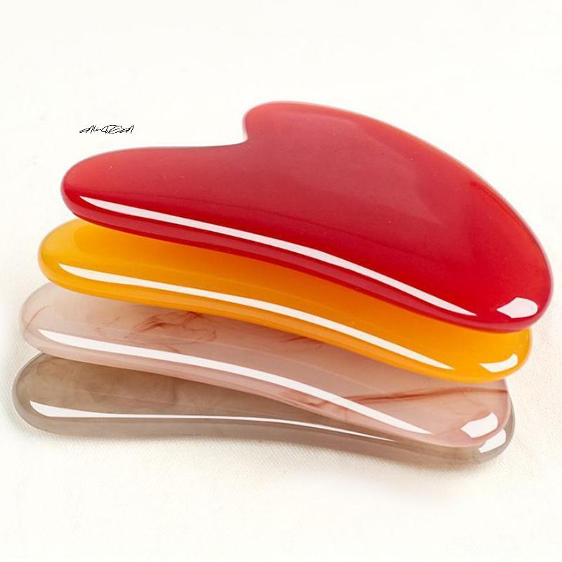 1Pc Resin Gousha Stone Face Roller Gouache Scraper - Facial Gua Sha Tool for Massaging And Skin Care