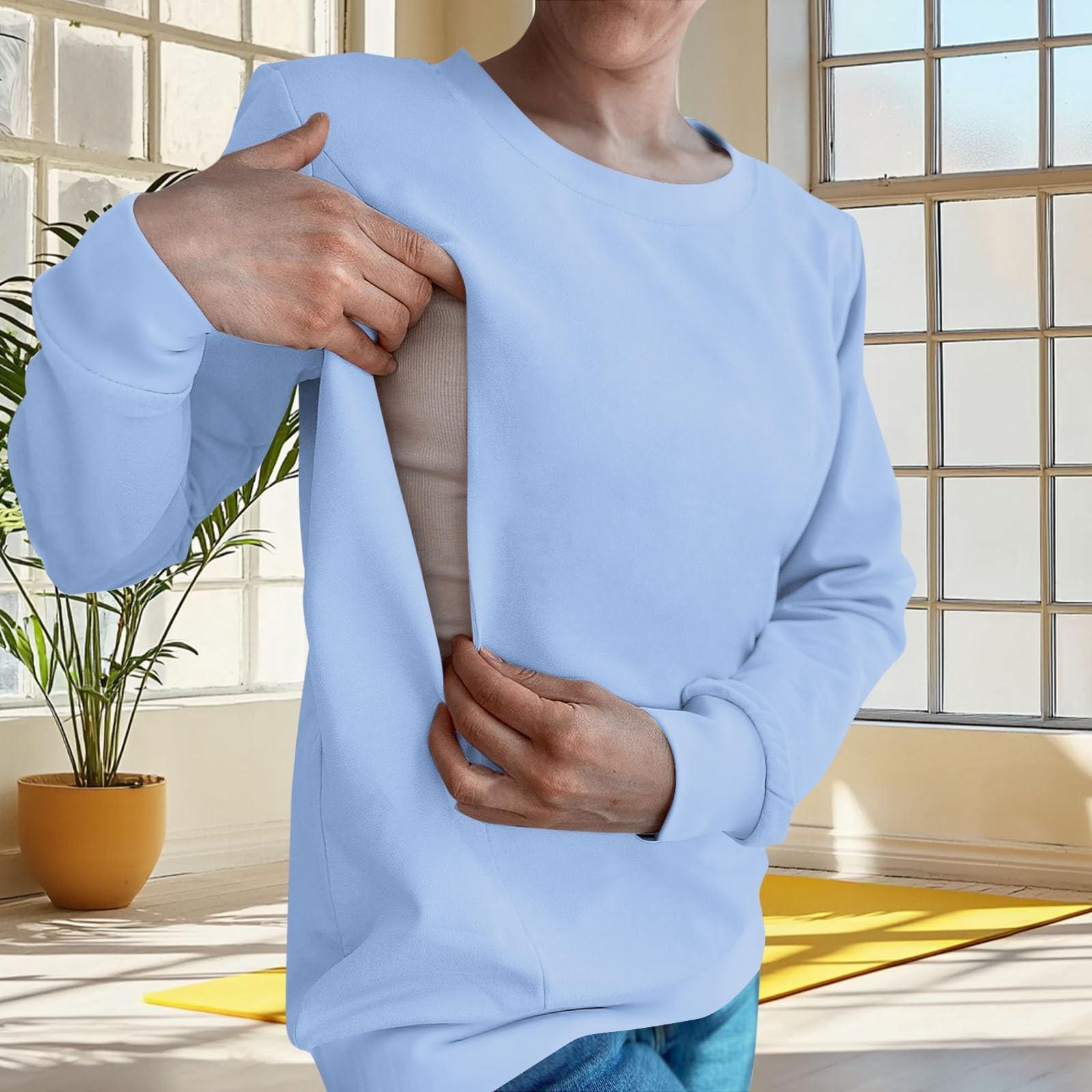 

Женский свитшот повседневный с длинным рукавом свободный осенний укороченный пуловер M синий