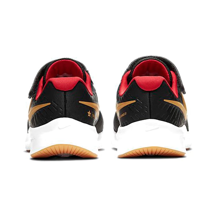 Nike Star Runner 2 Slip Resistant Abrasion Resistant Low top Kids' Running Shoes Black Gold Red AT1801-010