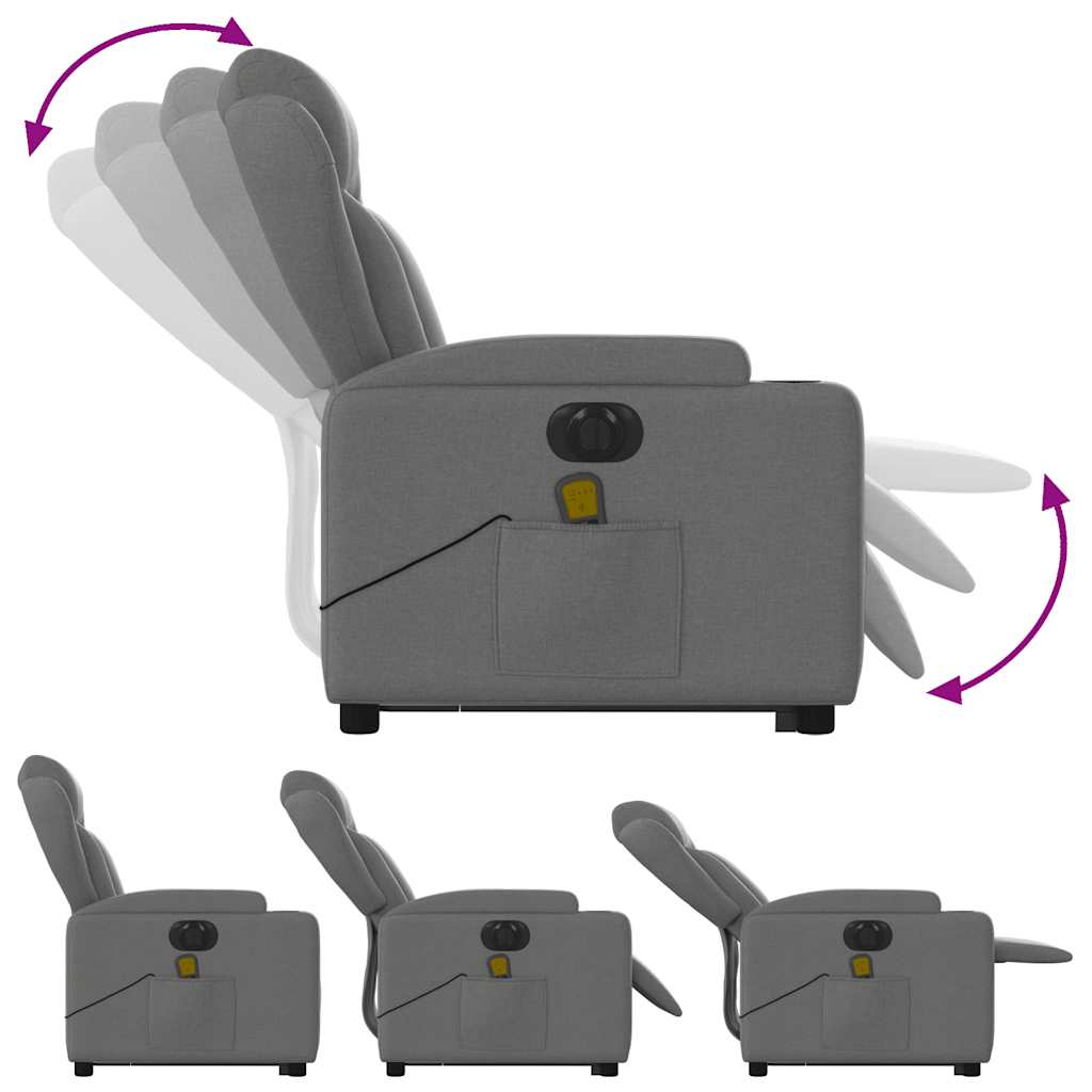 Vidaxl Lift-up Massage Chair, Electric, Reclining, Dark Grey