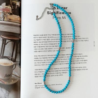 Berryoung / Surgical Steel Turquoise Gemstone Necklace