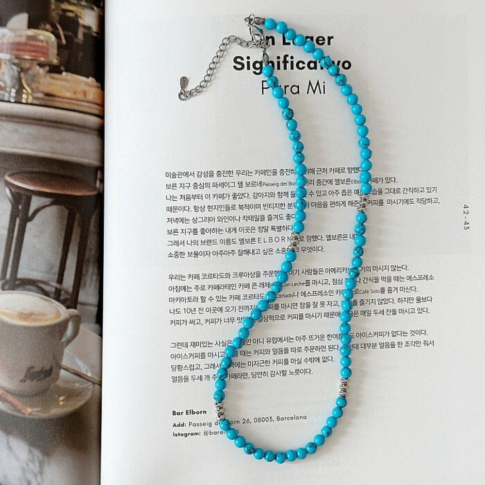 Berryoung / Surgical Steel Turquoise Gemstone Necklace