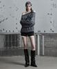 Jenyujeu Drops One Shoulder Camo Sweatshirt - Blue