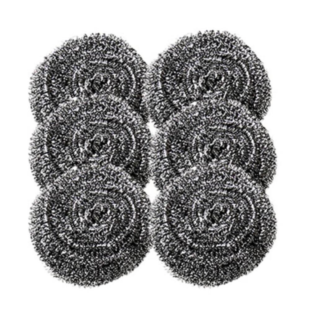 6/18pcs Stainless Steel Scrubber Scouring Pads Cleaning Ball Steel Wool Scrubber for Kitchen Pot Pan Dish Bathroom Cleaning