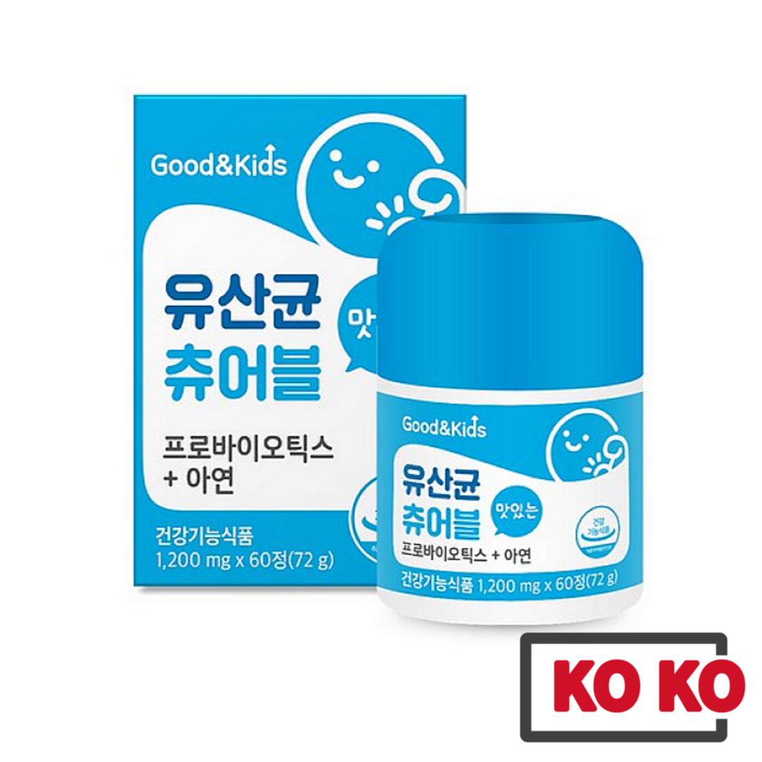 

[Natural Plus] Kids Probiotics + Zinc Chewable 60ea / Good&Kids 60ea