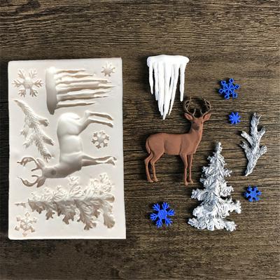 Silikonform Älg/glaciär/julgran Fondant Kaka Godis Bakverk Kex Form Kaka Bakverktyg