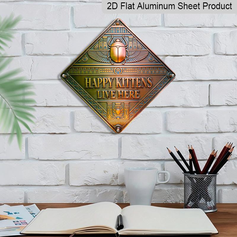 2D Flat, 1pc, Happy Family Theme, Home Wall Decor Sign Gift for Friend, Metal Aluminum Sign, Suitable for Living Room, Bedroom, Study, Entryway
