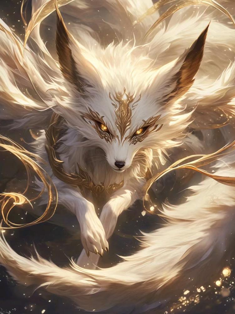 Spirit Fox 5d Diy Full Round Square Diamond Inlay Painting Cross Embroidery Picture Embroidery Newly Arrived Home Decoration