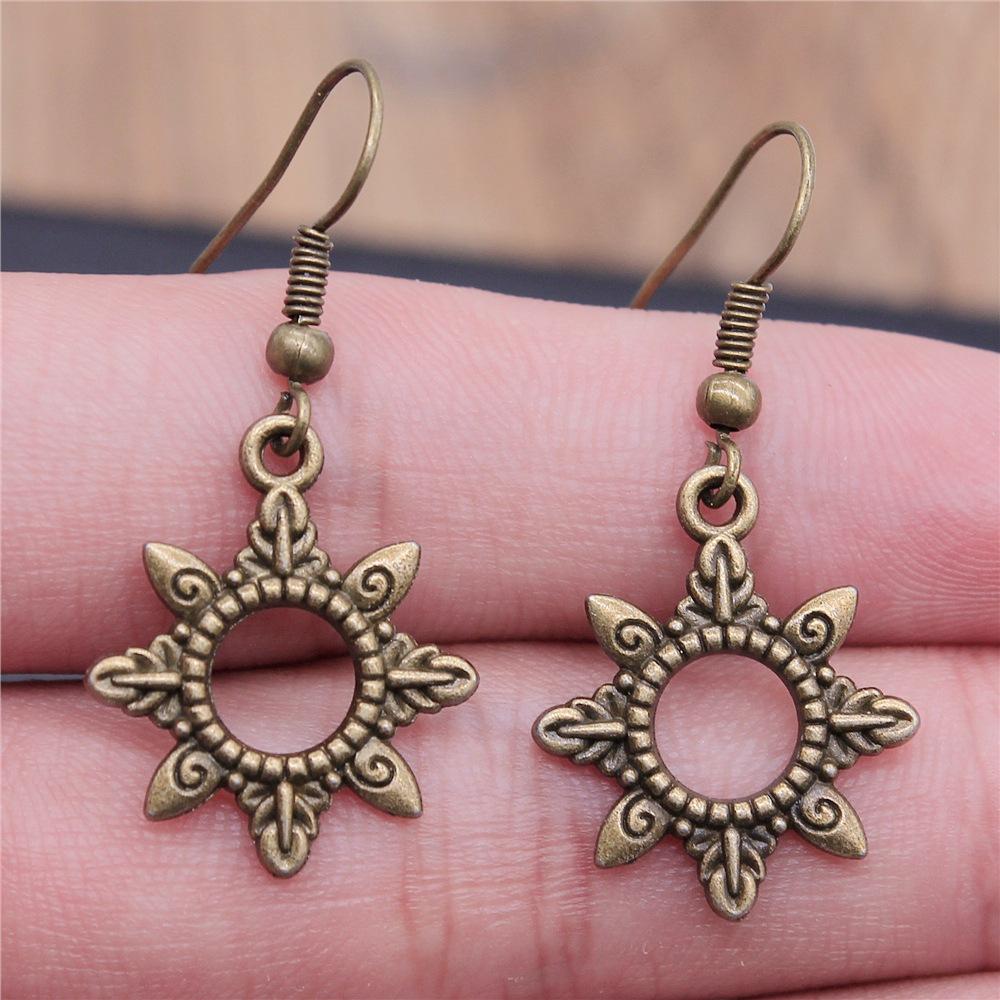 25 Styles Vintage Antique Bronze Plated Moon Sun Star Dangle Drop Earrings For Women Inspired Statement Wiccan Jewelry Gift
