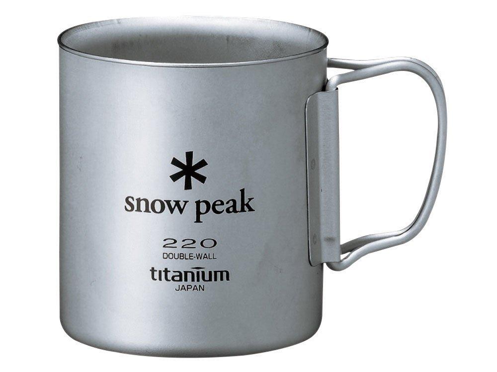 Snow Peak Titanium Double Mug 220 Folding Handle (snow peak) [Novelty included] [Capacity 220ml] MG-051FHR