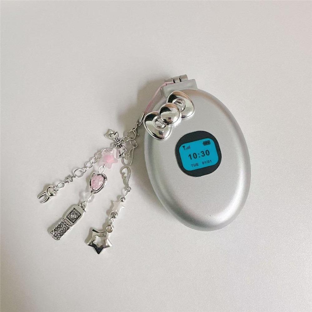 Flip Phone Make-up Mirror Millennium Style Y2k Pendant Plastic Air Cushion Comb Women Girls