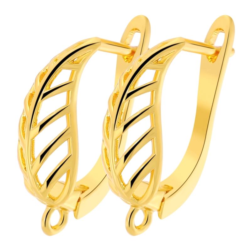 Juya 2 4 Pcs/Lot DIY Anti-Allergy Gold Silver Plated Schwenzy Fastener Ear Wire Hooks Women Earrings Accessories Supplies
