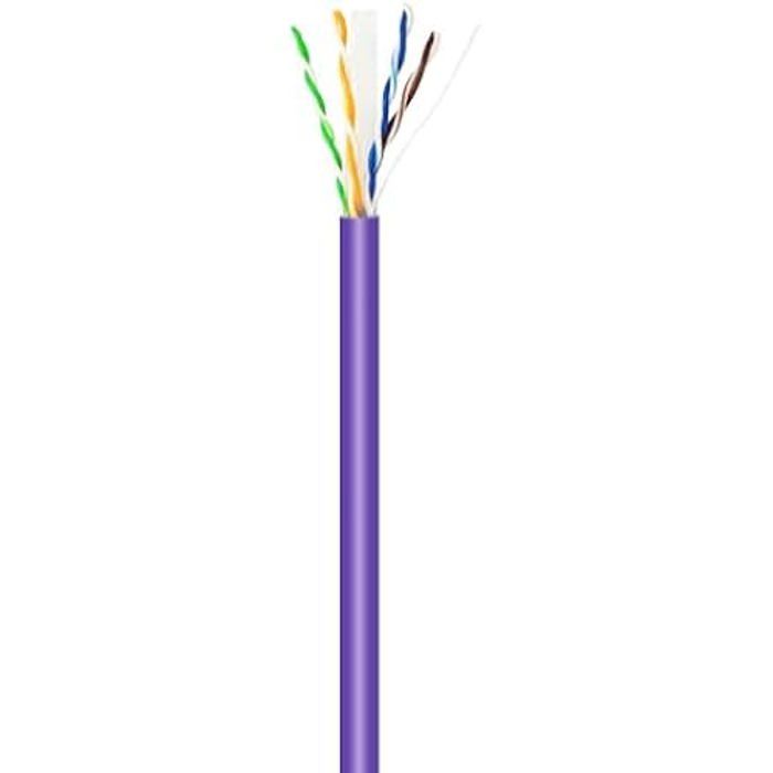 AISENS - A135-0748 - Câble réseau RJ45 LSZH Cat.6 UTP Rigido AWG23 CCA (Alliage), Violet, 305M
