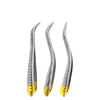 1Pc Dental Root Fragment Extraction Forceps Stainless Steel Curved Beak Serrated Maxillary Mandibular Autoclavable Dental Tool