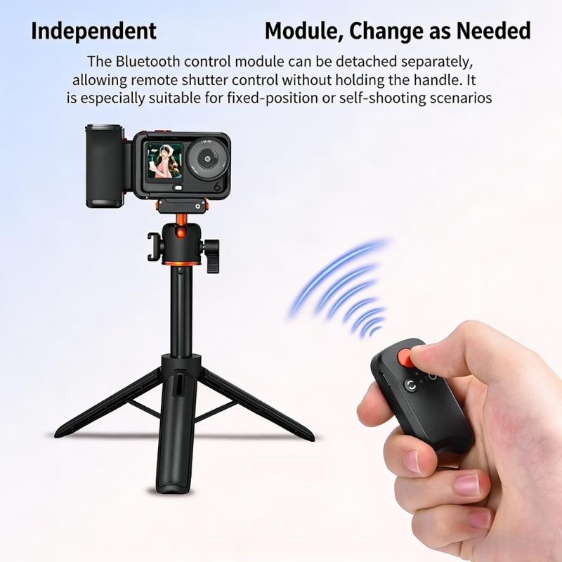 Camera Magnetic Base Bluetooth-compatible Remote Control Street Camera Handle Photography Shutter Button For Action 6
