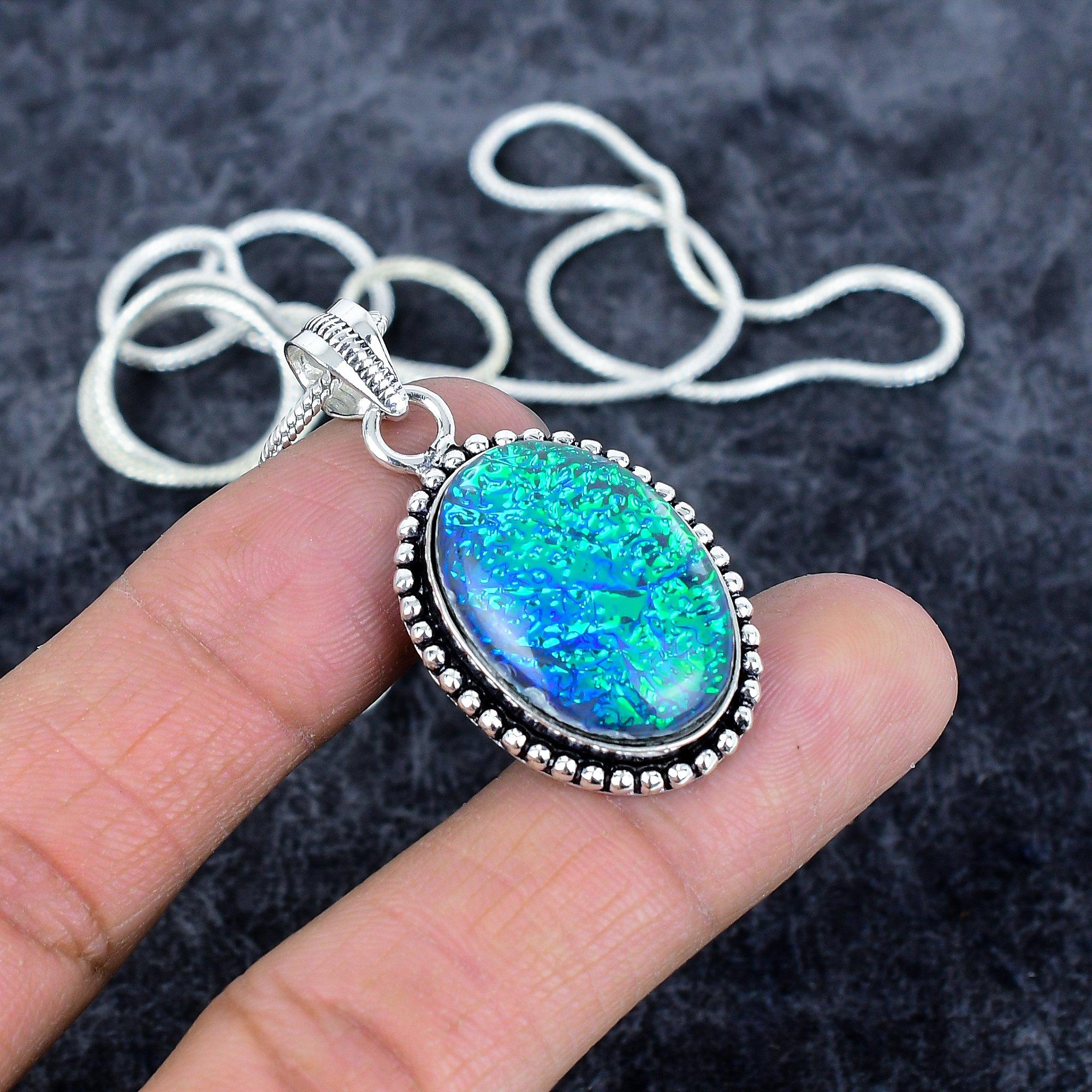 

Blue Triplet Opal Gemstone 925 Sterling Silver Jewelry Pendant 1.69 M-2910