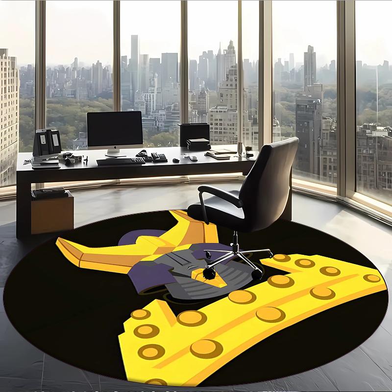Mazinger (1) Runder Büroteppich Dekorativer Bodenteppich für Büro Schlafzimmer Wohnzimmer und Wohnbereich