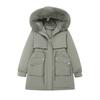 Winter new velvet pie to overcome women's new medium and long waist thin thickened large fur collar cotton-padded coat