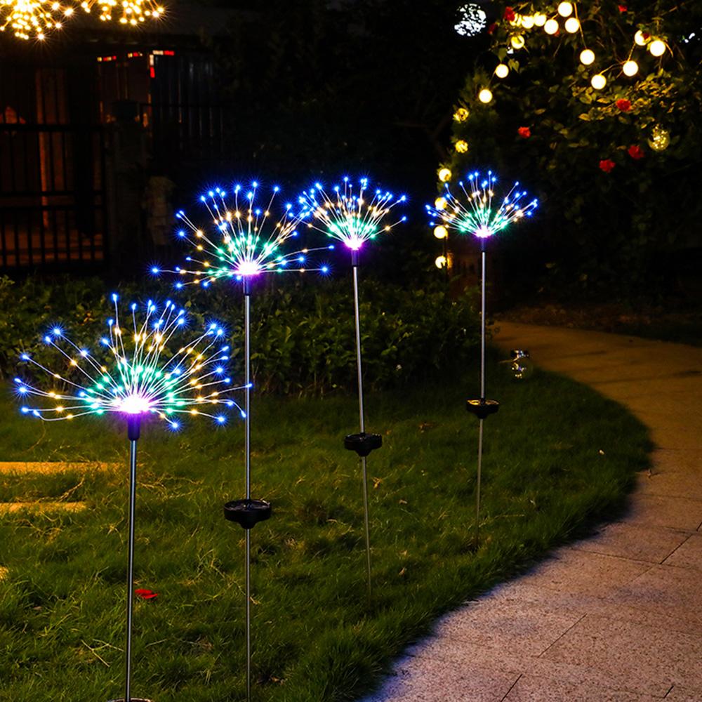 1pcs LED Solar Firework Lights Waterproof DIY Flash String Light 90 /150leds For Ourdoor Garden Landscape Holiday Christmas Lights