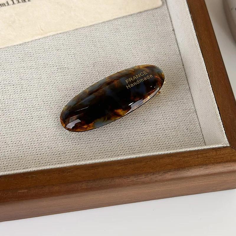 

Ретро Овальная Маленькая Заколка для Волос Цветные Ацетатные Зажимы для Волос Женские Девичьи Милые Изысканные Заколки Зажим для Челки Модные Аксессуары для Волос