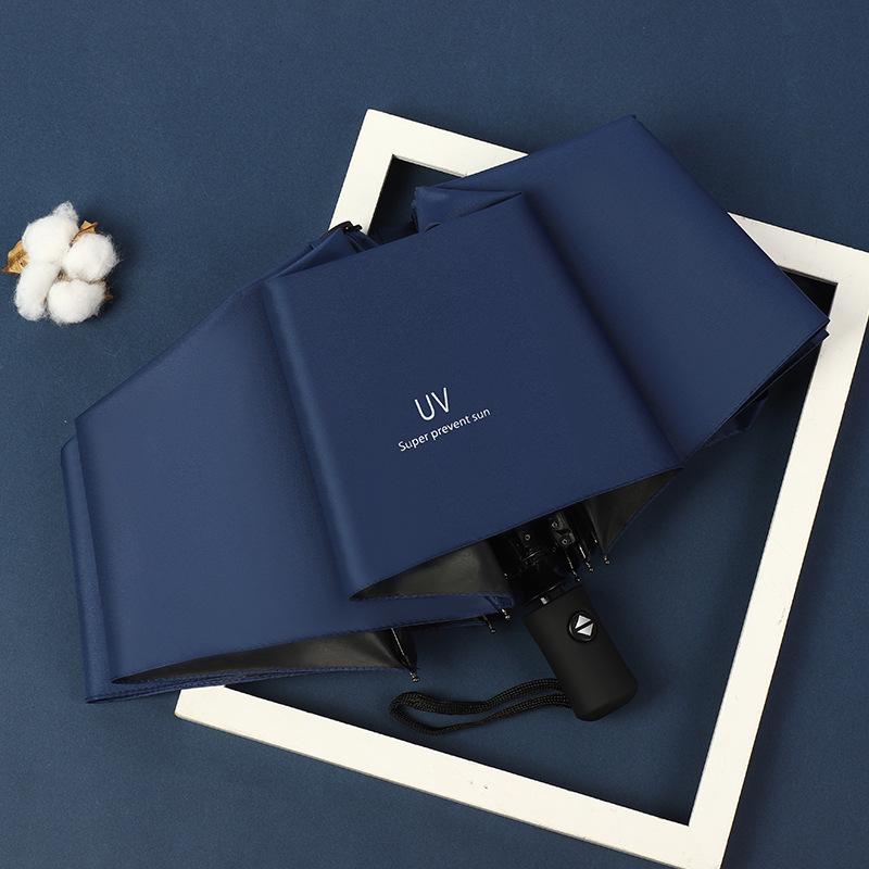 Dual-Use Automatic Folding Umbrella - Large Sunshade for Men & Women with Custom Logo and Sunscreen Protection.