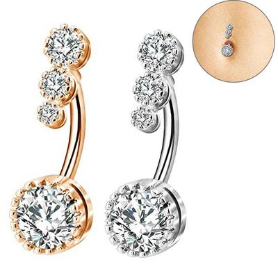 Anel de umbigo com barra, joia piercing corporal feminina