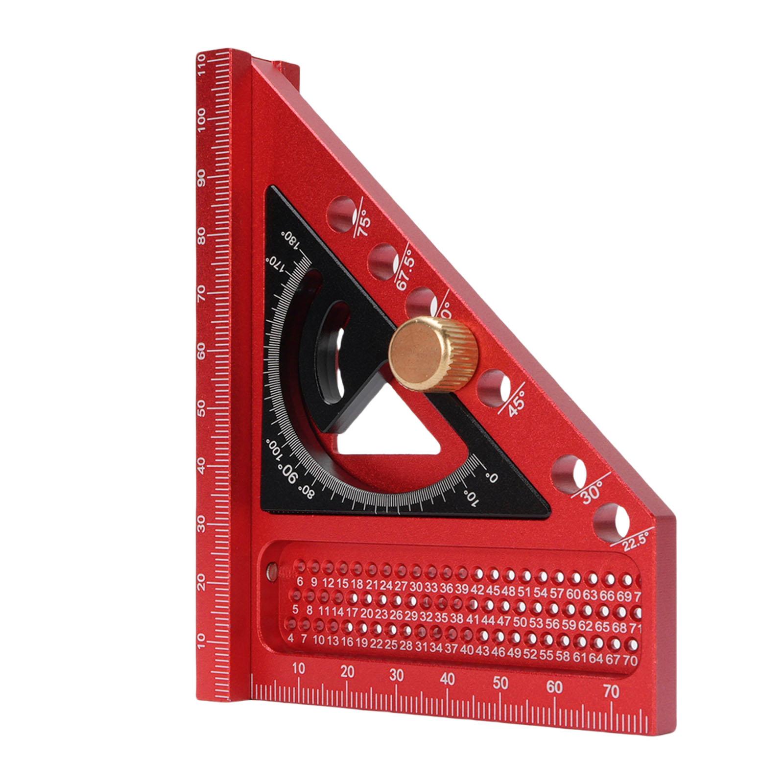 3D Multi Angle Msuring Ruler 0-180 Degree Protractor Aluminum Alloy Anodized Drawing Line Ruler Carpenter