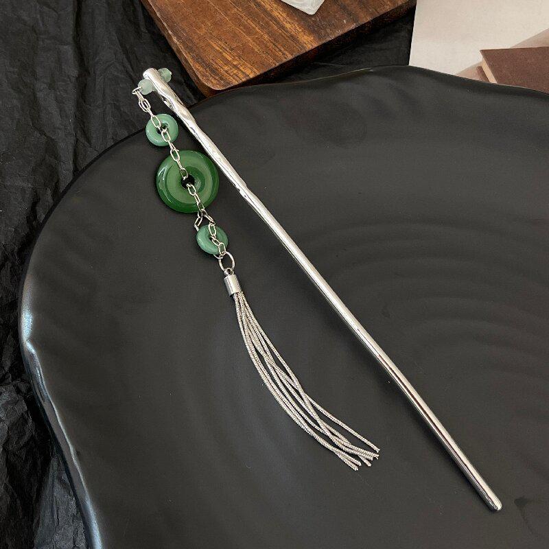 Elegant Ancient Style Minimalist Women's Tassel Hairpin - New Chinese Design