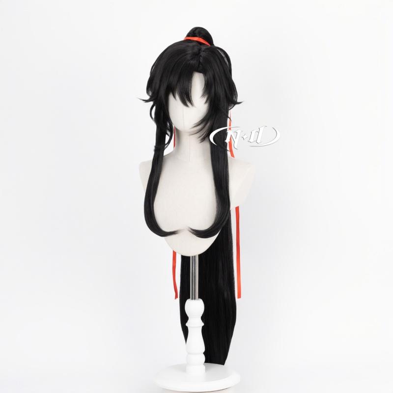 ND Wei Wuxian Cosplay Wigs Hairpiece Grandmaster of Demonic Cultivation Cosplay Hair Wigs for Halloween Costume Theme Party