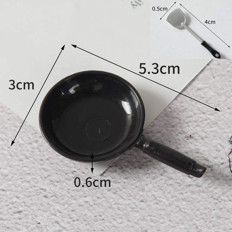 1/12 Dollhouse Kitchen Dinnerware Model Food Toys Pan Pot Shovel Pressure Cooker Playing House Miniature Cookware Accessories