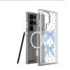 Blue Bow Magnetic Transparent Full Coverage Case for iPhone 14/15/16/17 Pro Max