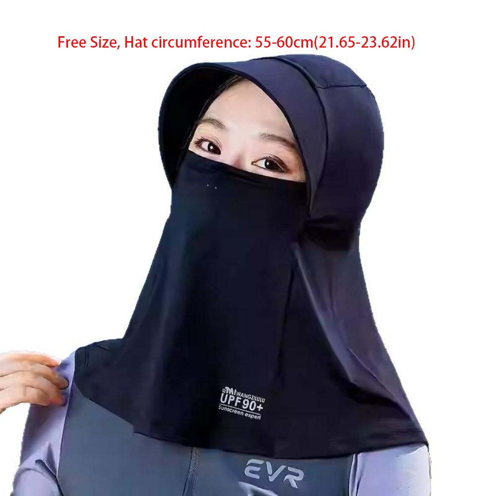 Eisseide Schirmmütze mit Schal Sonnenschutzhut Neue Überzieh-Mütze Unisex