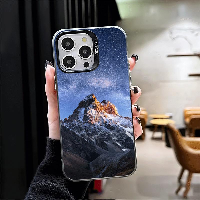 Mountain Peaks Landscape Soft Phone Case for iPhone 15 16 17 Pro Max 17Air 16E 14 Plus 13 12 Mini Shockproof Cover Back Shell