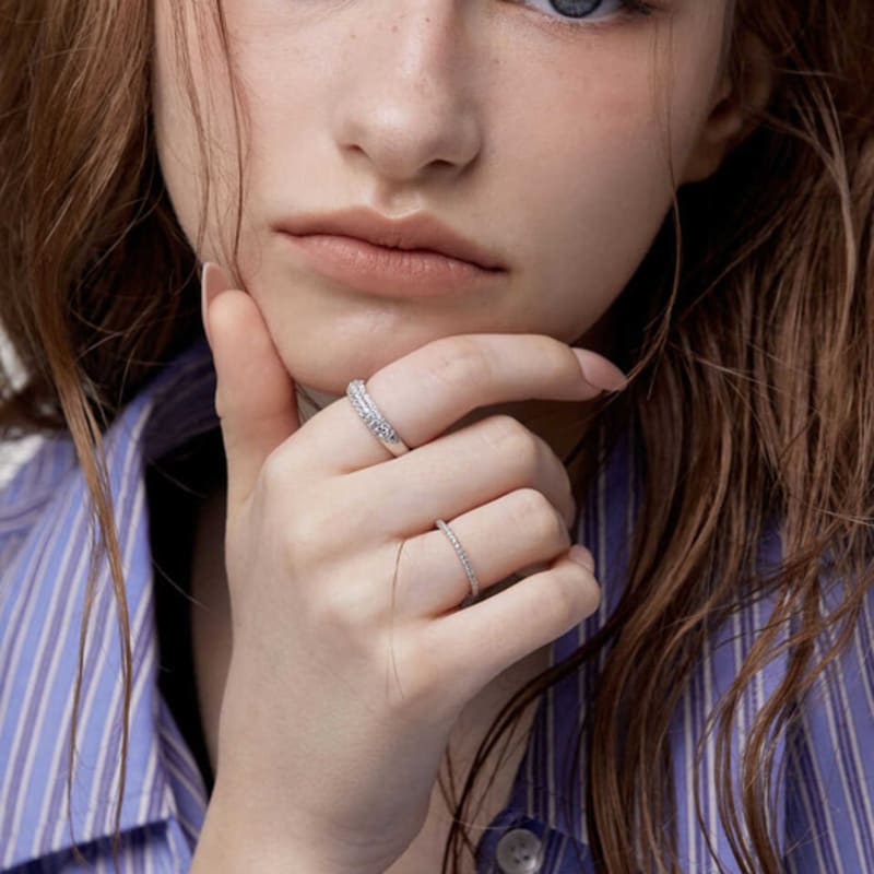 ANON Volume Half Pave Ring